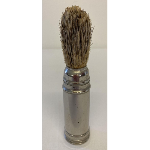 224 - A German WWII style Waffen SS Officers shaving brush with engraved detail. Case engraved with 12th P... 