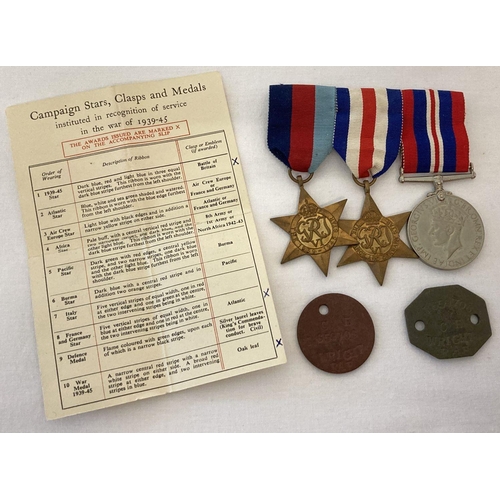 256 - A set of 3 WWII medals awarded to LAC E.R. Wright  1659706 (not engraved) leading aircraftsman RAF. ... 