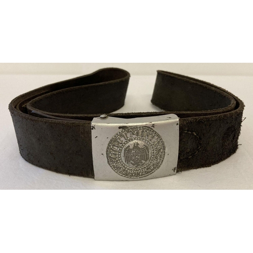 79 - A WWII style German 3rd Reich Heer (army) parade leather belt and buckle. Buckle shows 