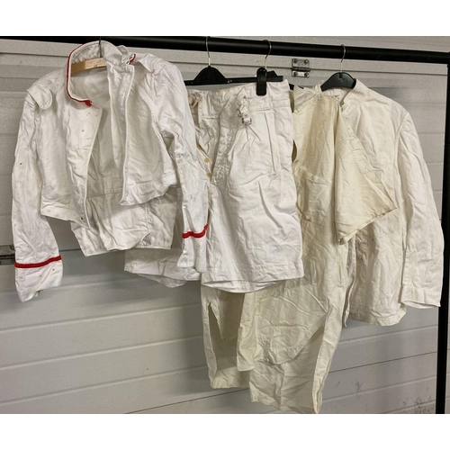 85 - 4 items of white military/service uniform to include a Highland Regiment dress jacket size 6. Lot al... 