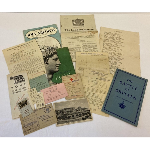 95 - A small collection of military booklets and ephemera. To include: National Service call up and medic... 