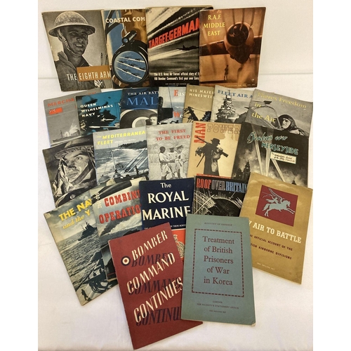 98 - A collection of WWII Army, Navy and RAF booklets and pamphlets. To include: Bombers Command Continue... 