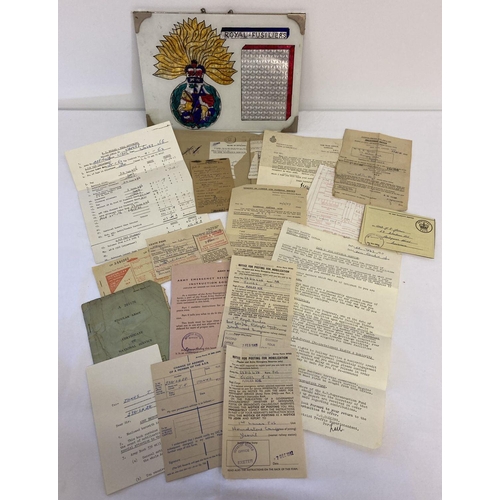 99 - A collection of military paperwork relating to L/Cpl J.E. Jones, Royal Fusiliers national service. T... 