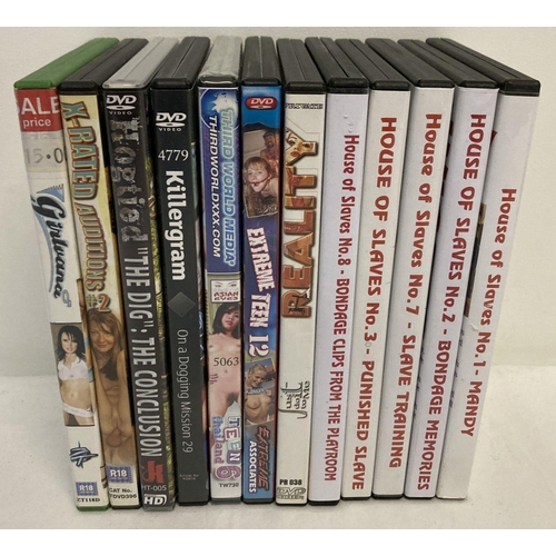 128 - 12 assorted adult erotic DVD's to include 5 from House of Slaves.