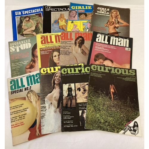 81 - 12 assorted vintage 1960's adult erotic magazines. To include: Curious, All Man, Mr. Spectacular, Gi... 