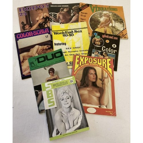 97 - 8 vintage smaller sized adult erotic magazines. To include: Rodox 25, Helga & Ingrid, Duo, SBS and E... 