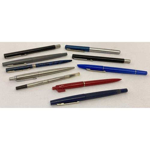 1134 - 9 vintage pens to include ball point, soft nib and fountain. Examples from Parker, Expresso and Temp... 