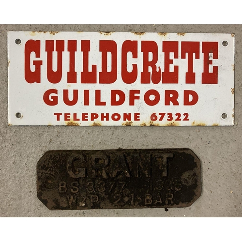 1157 - A cast iron nameplate for 