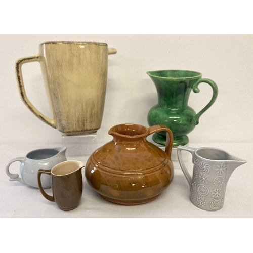 1175 - A collection of 6 modern and vintage ceramic jugs, of varying sizes. To include: Branksome, Portmeir... 