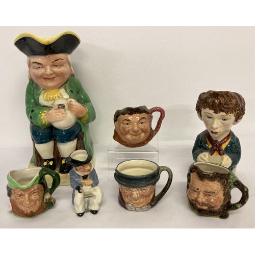 1176 - A collection of 7 assorted vintage ceramic toby jugs to include Royal Doulton and Cooper Clayton. Lo... 