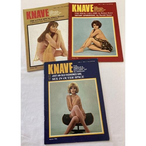 1445 - Volume 1, No's 1 - 3 of Knave, vintage adult erotic magazine.