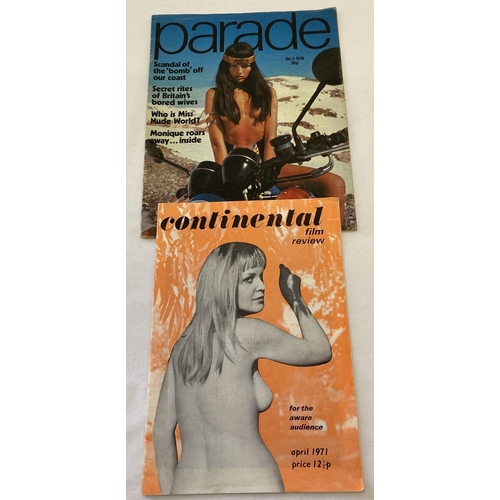 1446 - 2 early vintage adult erotic magazines, Continental Film Review together with Parade No. 2.