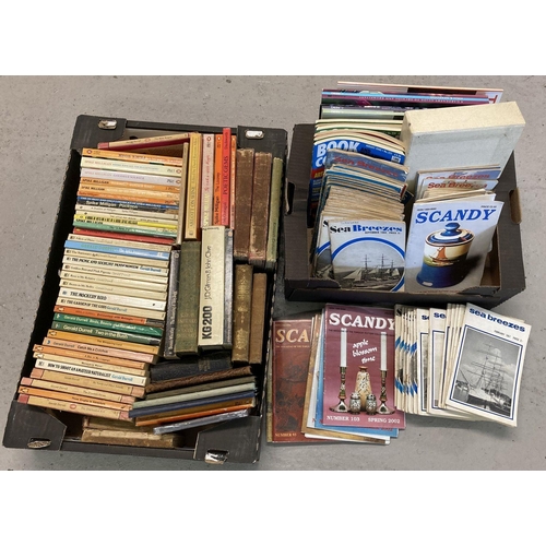 323 - 2 boxes of vintage and modern books and booklets. To include a selection of 