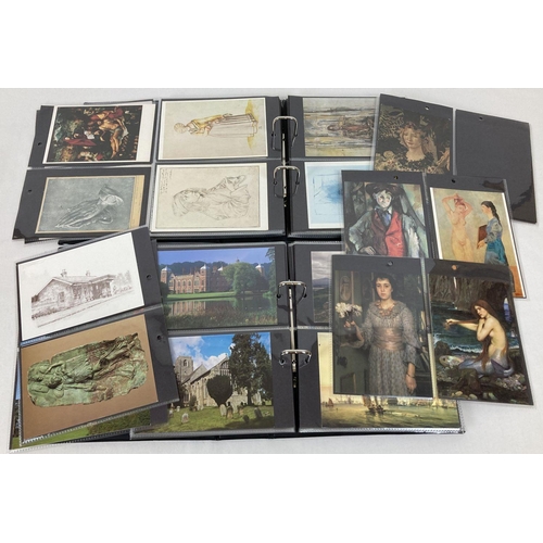 359 - 2 modern postcard albums containing modern postcards of stately homes, churches, villages, famous po... 