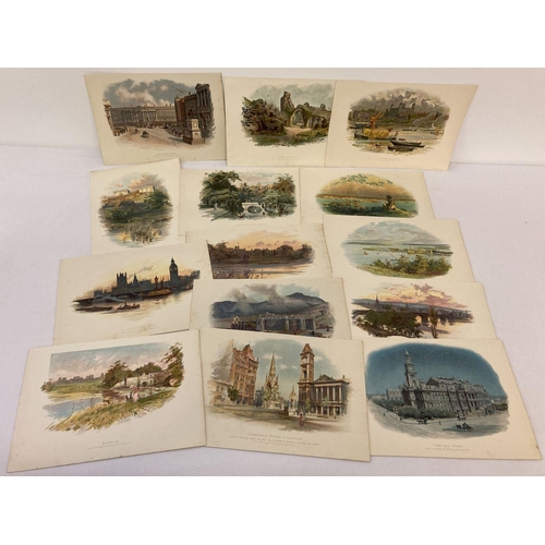 200 - A collection of 14 coloured plates by C. Wilkinson depicting British & Australian places of historic... 