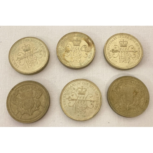 40 - 4 x 1994 Bank Of England Tercentenary £2 coins together with 2 x 1986 Commonwealth Games Scottish th... 