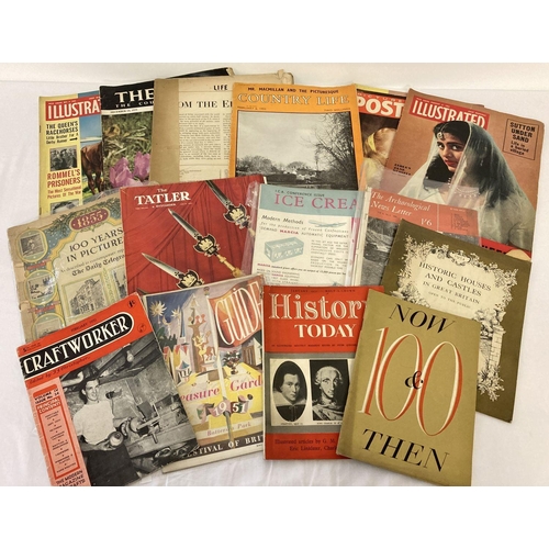 209 - A collection of 18 assorted magazines from the 1950's to include Tatler, Picture Post, Life & Illust... 