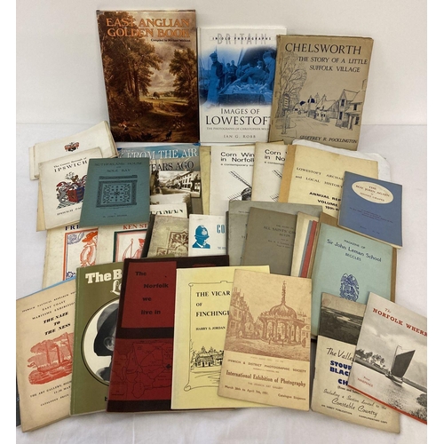 219 - A box of assorted vintage & modern books and ephemera relating to Norfolk & Suffolk.