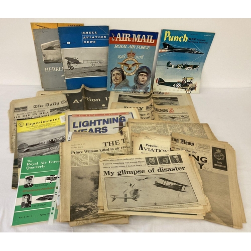 228 - A collection of vintage newspapers & magazines relating to aircraft. To include newspapers from the ... 