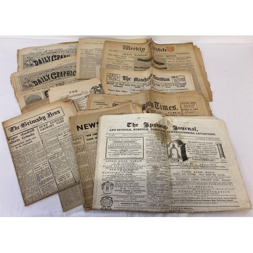 236 - A collection of vintage and antique newspapers. To include examples from the 1820's and also example... 