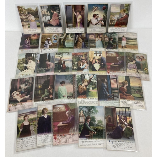 362 - A collection of 30 sets of WWI Bamforth's song cards sweetheart postcards.