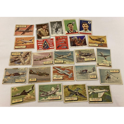 238 - A collection of 21 x 1960's A & BC chewing gum collectors cards, mostly planes. Lot also includes 2 ... 