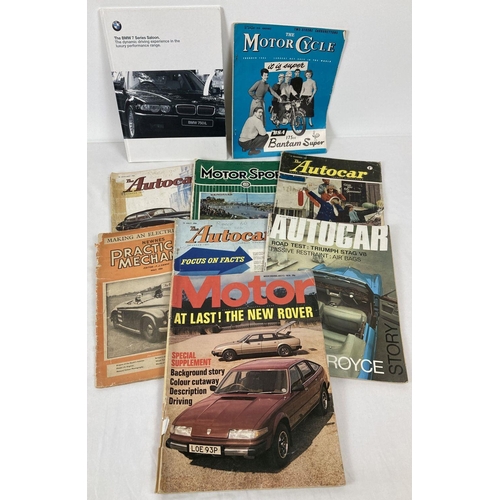 353 - A small collection of vintage 1950's and 60's motoring magazines to include Auto Car and Motor. Toge... 