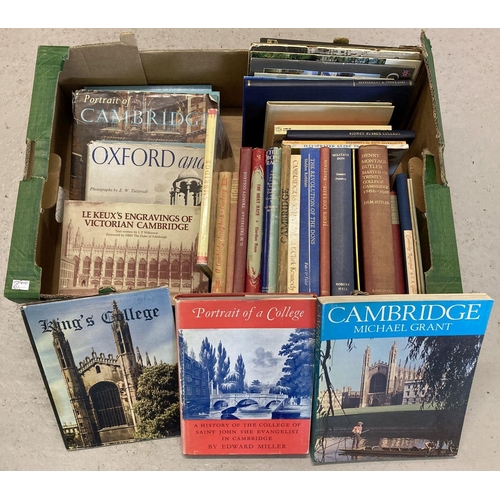 334 - A box of assorted vintage books relating to Cambridge.