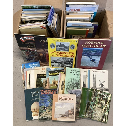 336 - 2 boxes of vintage books and ephemera about Norfolk & places in Norfolk. To include a quantity of so... 