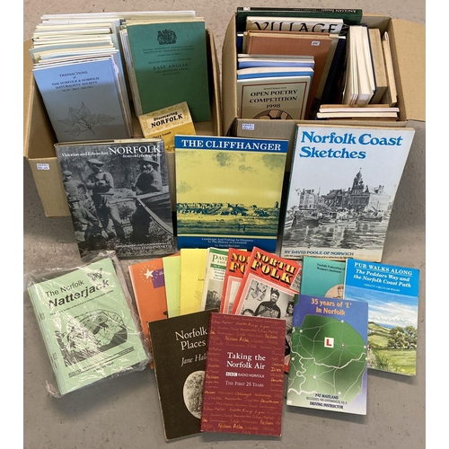 337 - 2 boxes of vintage books and ephemera about Norfolk & places in Norfolk. To include: The Norfolk Nat... 