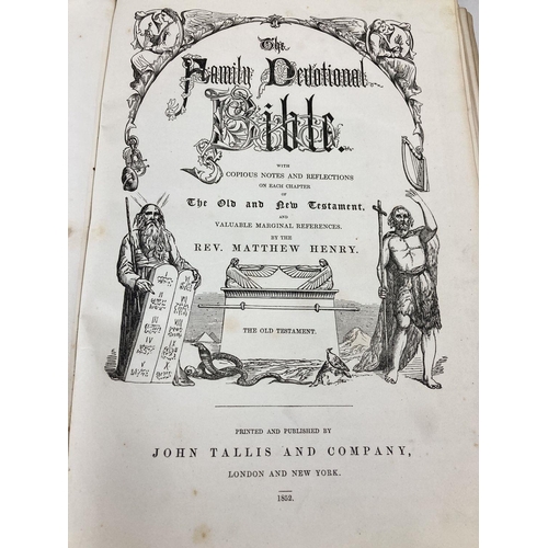 340 - A very large Victorian leather bound The Family Devotional Bible by the Revd Matthew Henry. Dated 18... 