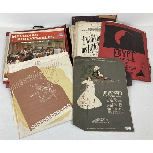 259 - A collection of assorted vintage records and sheet music.