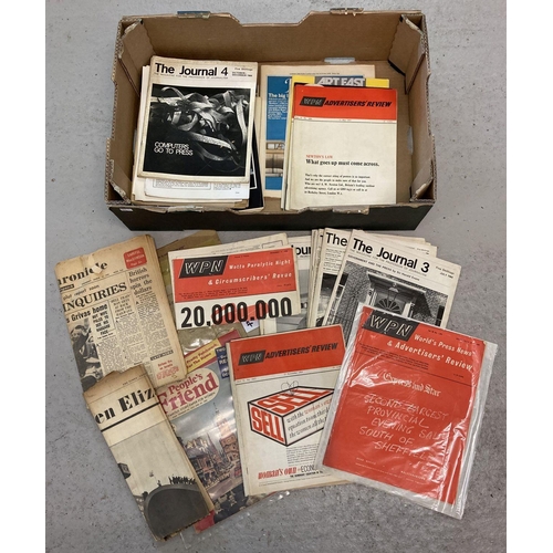 263 - A box of assorted vintage ephemera. To include: newspapers and issues of The Journal, WPN, Nursing M... 