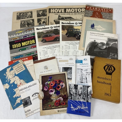 285 - A collection of assorted vintage ephemera relating to motoring, migration and more. To include: seve... 