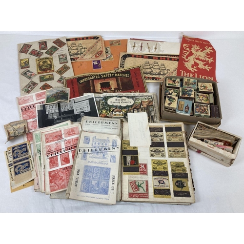 314 - Phillumeny Collection - A collection of assorted vintage matchboxes, labels, match books and 1950's ... 