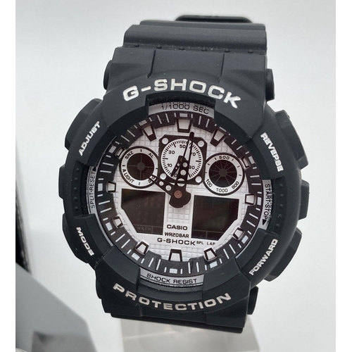 318 - A G-Shock 5081 wristwatch with black silicone case and strap. White face with both analogue and digi... 