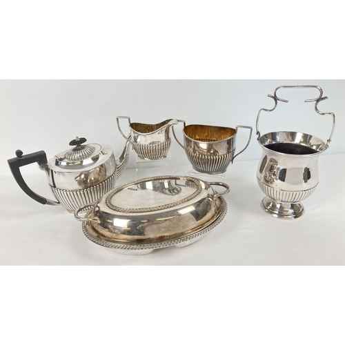 352 - 5 pieces of antique & vintage silver plated tableware of classical design. A 1930's Robert Pringle 3... 