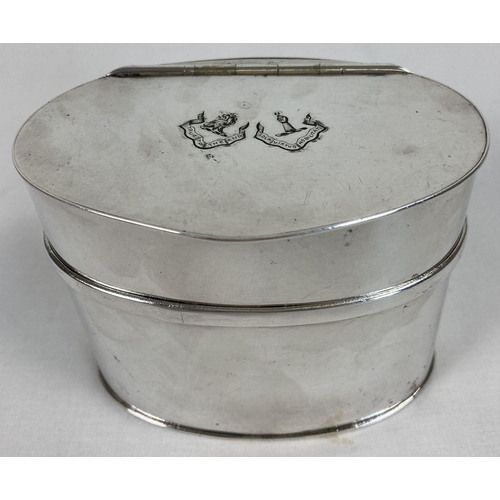 372 - 2 early 20th century silver plated items with engraved crests of Clans Home & Henderson. A James Dix... 