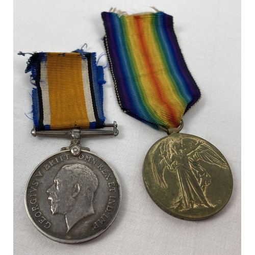 1124 - 2 WWI medals awarded to PTE. A. Medhurst 328075, Cambridge Regiment. War medal and Victory medal nam...