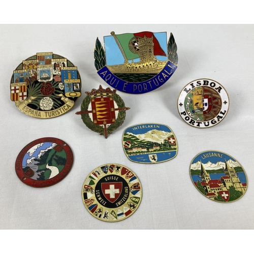 1245 - A collection of assorted European enamelled car badges. To include Swiss, Portuguese and Spanish exa... 