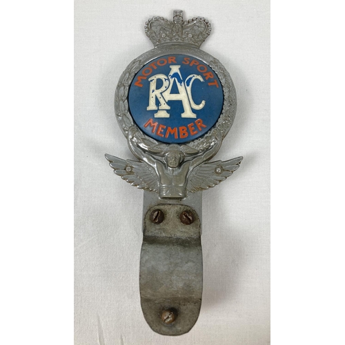 1249 - A vintage 1960's RAC Motor Sport Member chrome car badge numbered to reverse 1503. Complete with fix... 