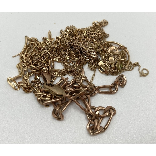 117 - A small quantity of scrap gold broken chains. All marked or test as 9ct gold. Total weight approx. 8... 