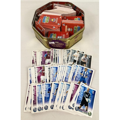 1224 - A tin of assorted Topps Match Attax Premier League football trading cards.