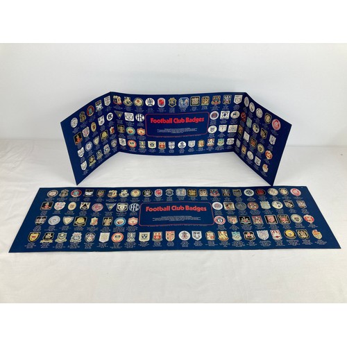 1289 - A complete set of 76 Esso Football Club Badges in a blue fold out folder. Together with a semi compl... 