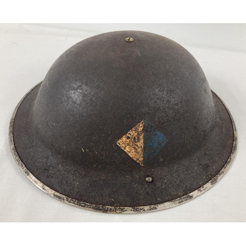 1119 - British WWII Mk II steel helmet with Royal Signals flash, complete with liner & chinstrap. Helmet an... 