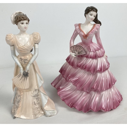 1139 - 2 boxed 1990's Coalport ceramic figurines. Gabrielle from the Ladies of Fashion Collection and Velve... 