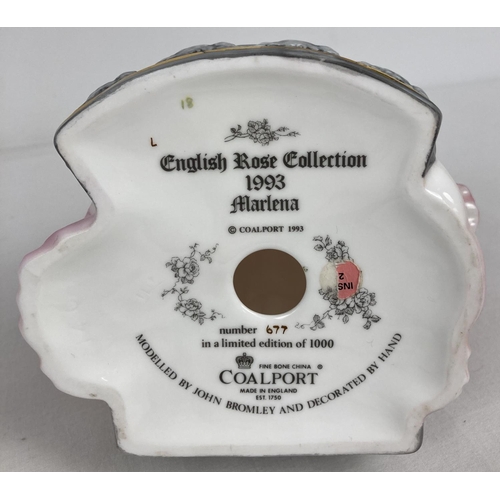 1140 - A boxed Ltd Edition Coalport figurine from The English Rose Collection, 1993. Marlena - Numbered 677... 