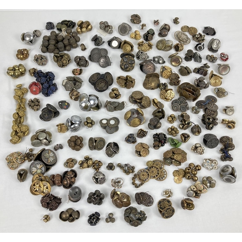 1279 - A large collection of sets and single, metal and white metal buttons in varying sizes and designs. T... 