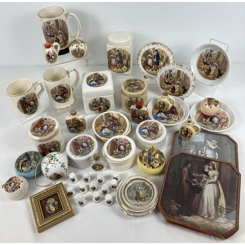 1152 - A box of mixed ceramic items decorated with 