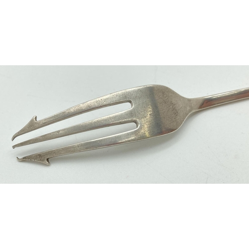 1074 - An Art Deco silver pickle fork. Hallmarked to reverse of stem for Sheffield 1925 and with Cooper Bro... 